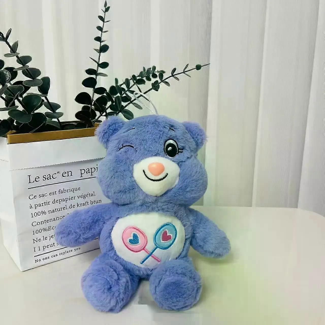 MINISO curcubeu urs de pluș jucărie de pluș pentru fete bebeluș copii roz urs colorat de pluș animale jucării cadou de ziua de naștere 27 cm