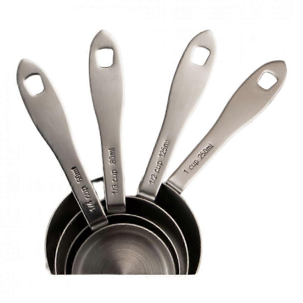 Kitchen Cooking Stainless Steel 4-piece Measuring Cup, Multi-function 4-piece Measuring Cup With Scale, Kitchen Baking Measuring Tool