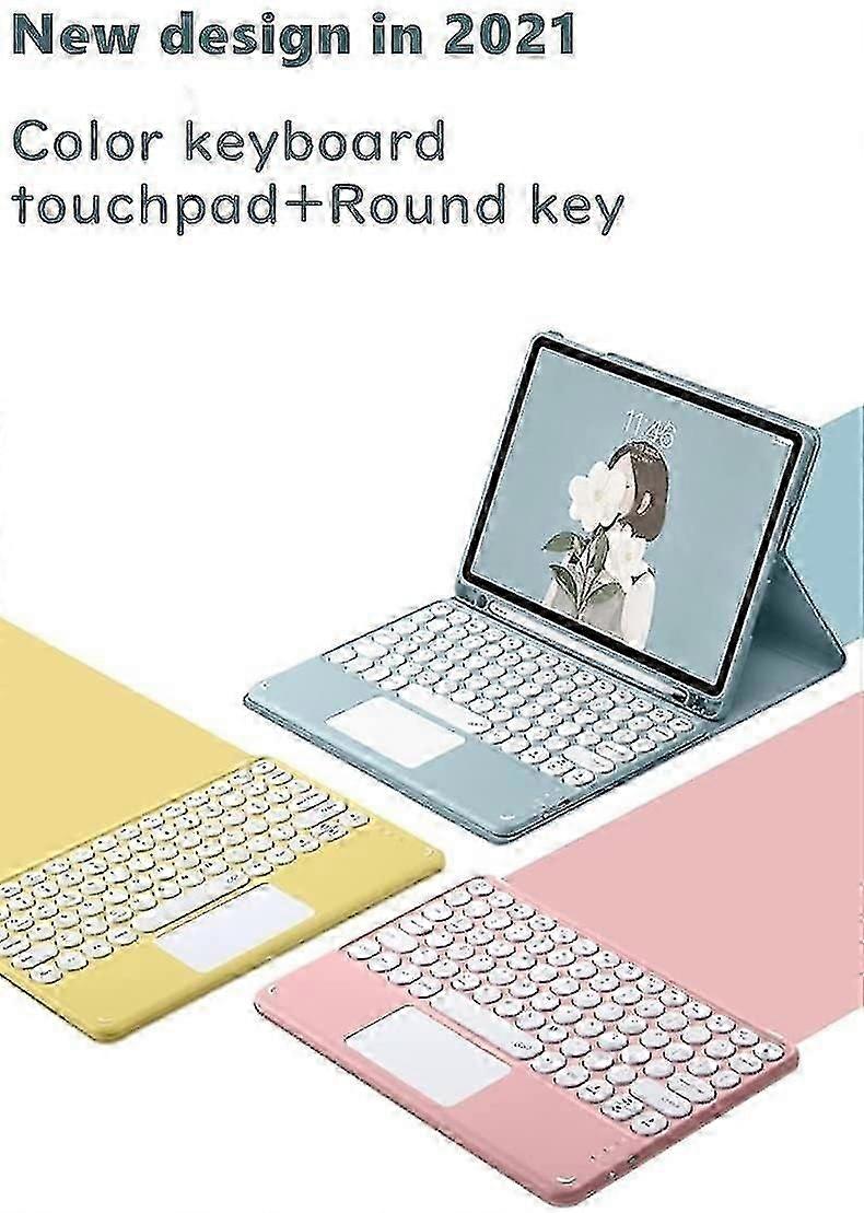 Galaxy Tab S9+/s9 Plus 12.4' 2023 Model (sm-x810/x816b/x818u) Keyboard Cover With Touchpad Round Keys Slim Magnetic Detachable Bluetooth Keybo - WK