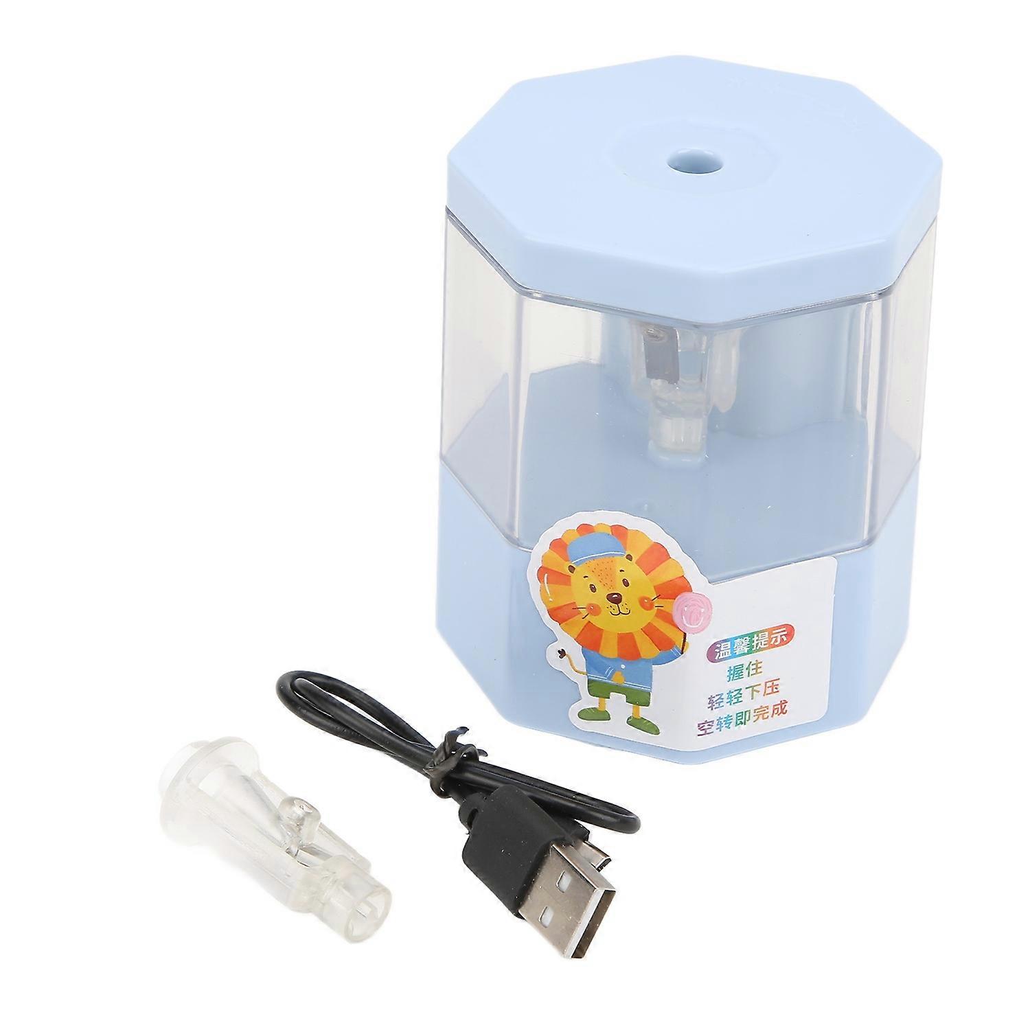 Pencil Sharpener Charging Electric Portable 500mAh Durable Stationery for Children StudentsSky Blue