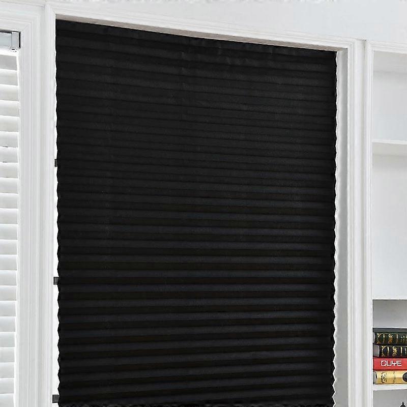 1Pc Bathroom Balcony Shades Self-adhesive Half Blackout Windows Curtains Solid Color Pleated Blinds