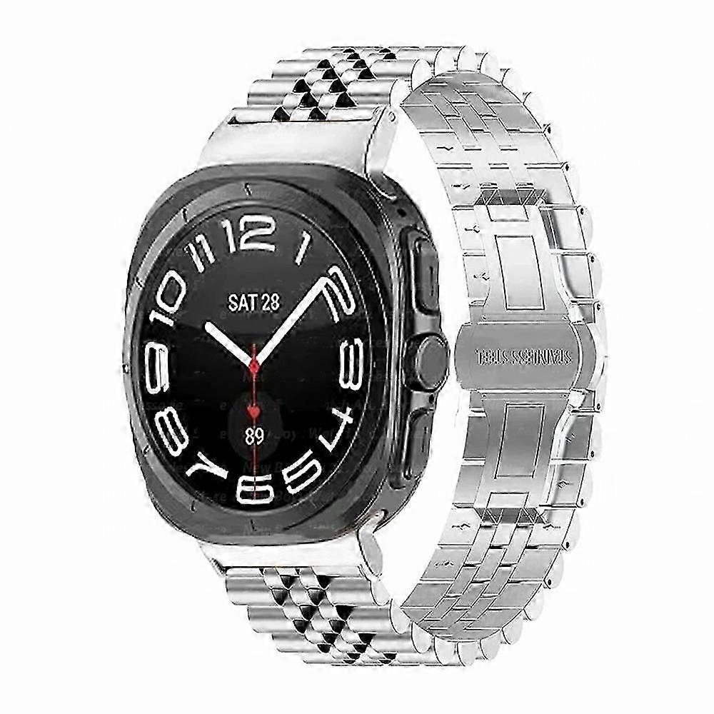 For Samsung Galaxy Watch Ultra 47mm Replacement Band 5-Bead Stainless Steel Strap with Butterfly Buckle