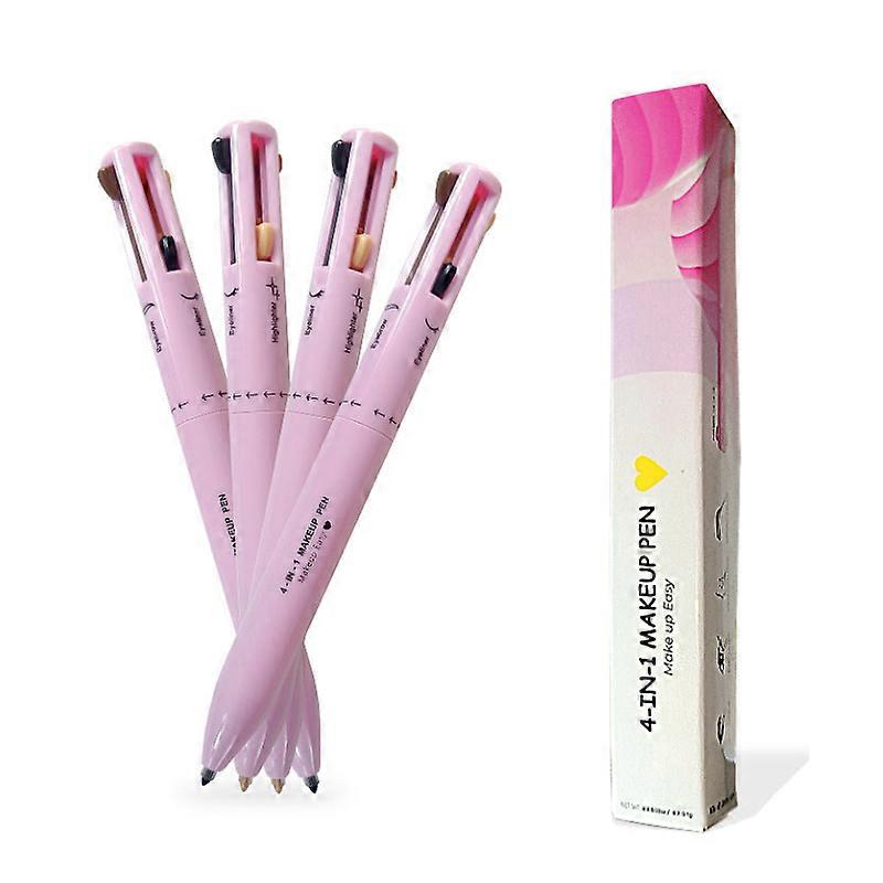 Elosung 4 In 1 Multi Functional Makeup Pen Set Lip Liner Highlighter Eyeliner Eyebrow Pencil 3 Shades Pack Eyebrow Liner & Definition
