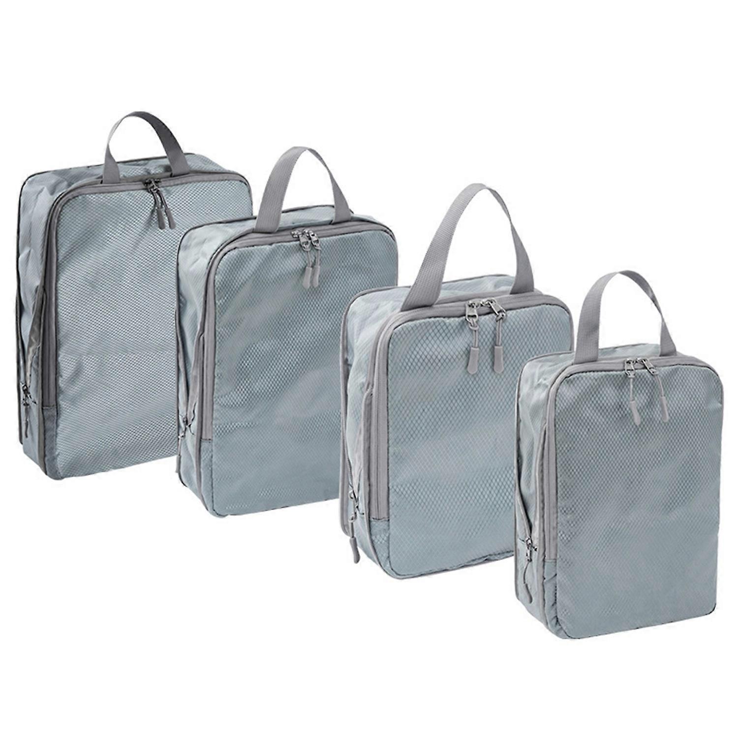 4Pcs/Set Luggage Bag Zipper Closure Folding Visible High Capacity with Handle Travel Toiletries