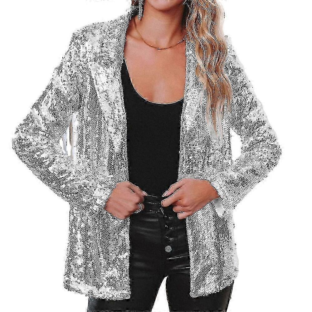 Veste à paillettes à paillettes Blazer à paillettes pour femmes avec bomber à manches scintillantes