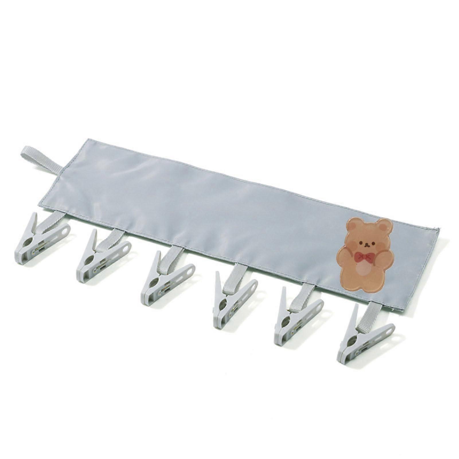 Travel Foldable Hangers for Suitcase - Gray Drying Shelf with 6 Clips for Socks and Bath Towels, Hotel Laundry Solutions