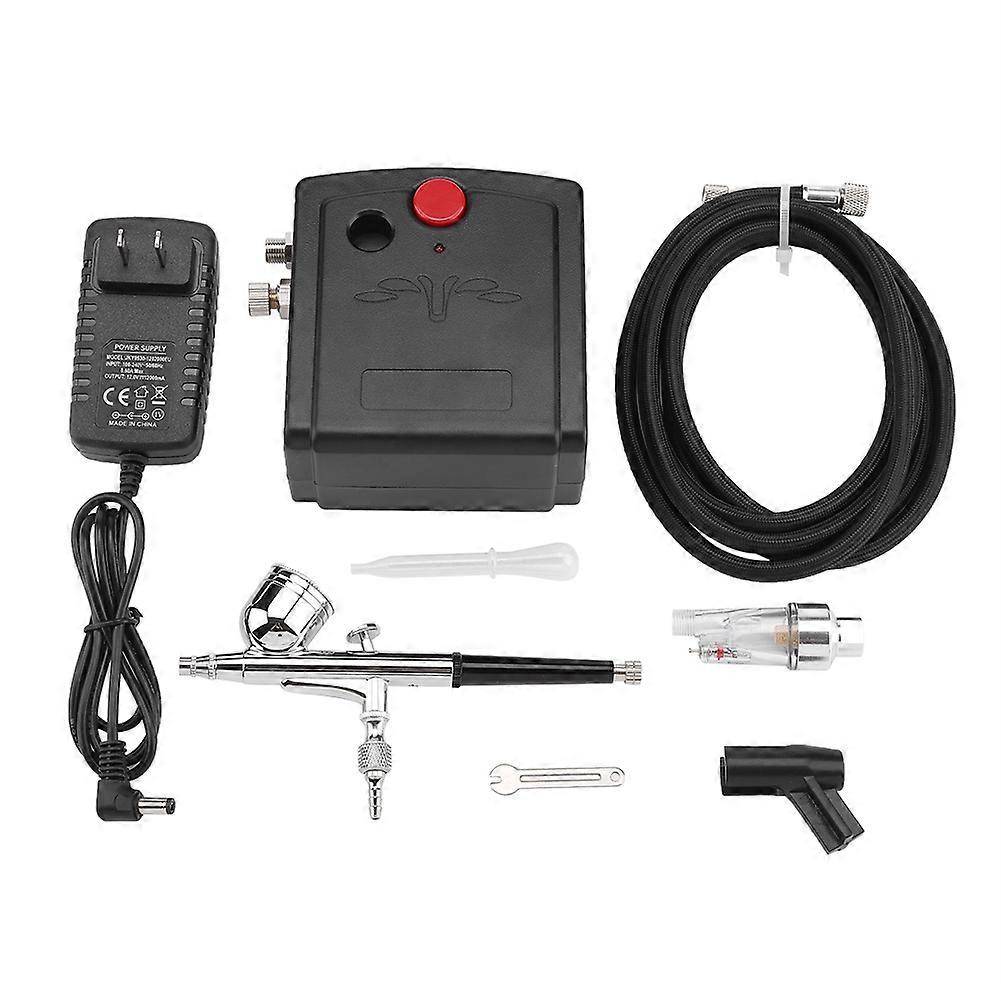 Double Action Airbrush Kit JP-130 with Pump, US Plug 110-240V, Professional Airbrush Set for Painting and Art