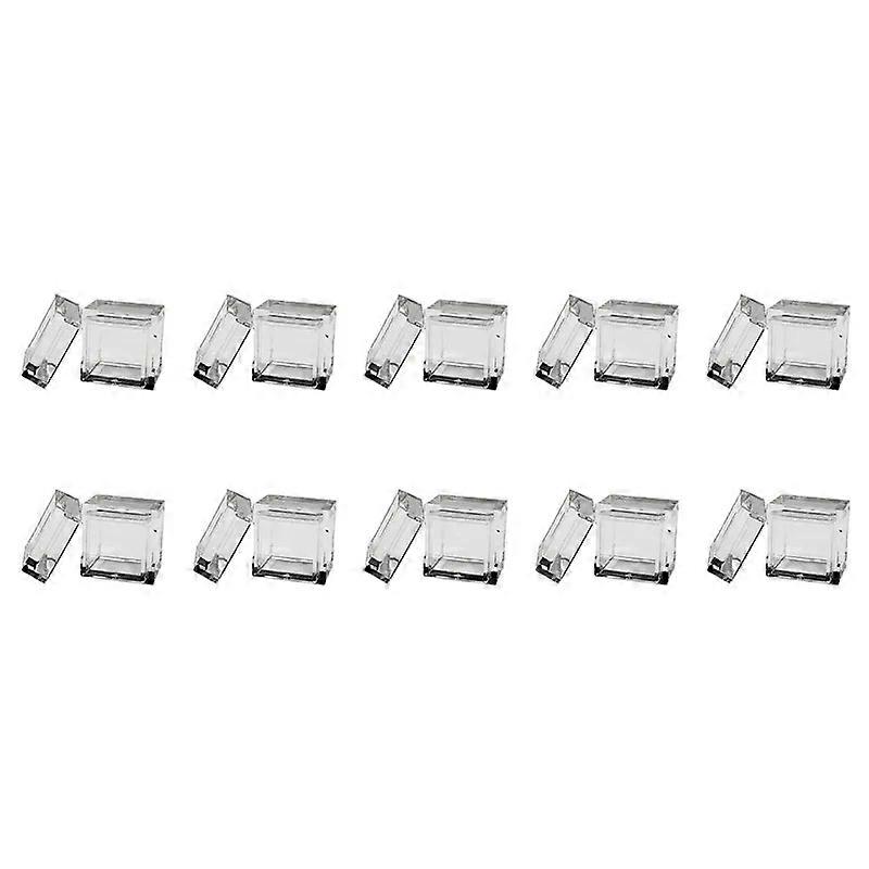 20Pcs Acrylic Box Trays For 039Inch 10Mm Elements Cubes Clear Case Periodic Table Bracket For Elements Collections