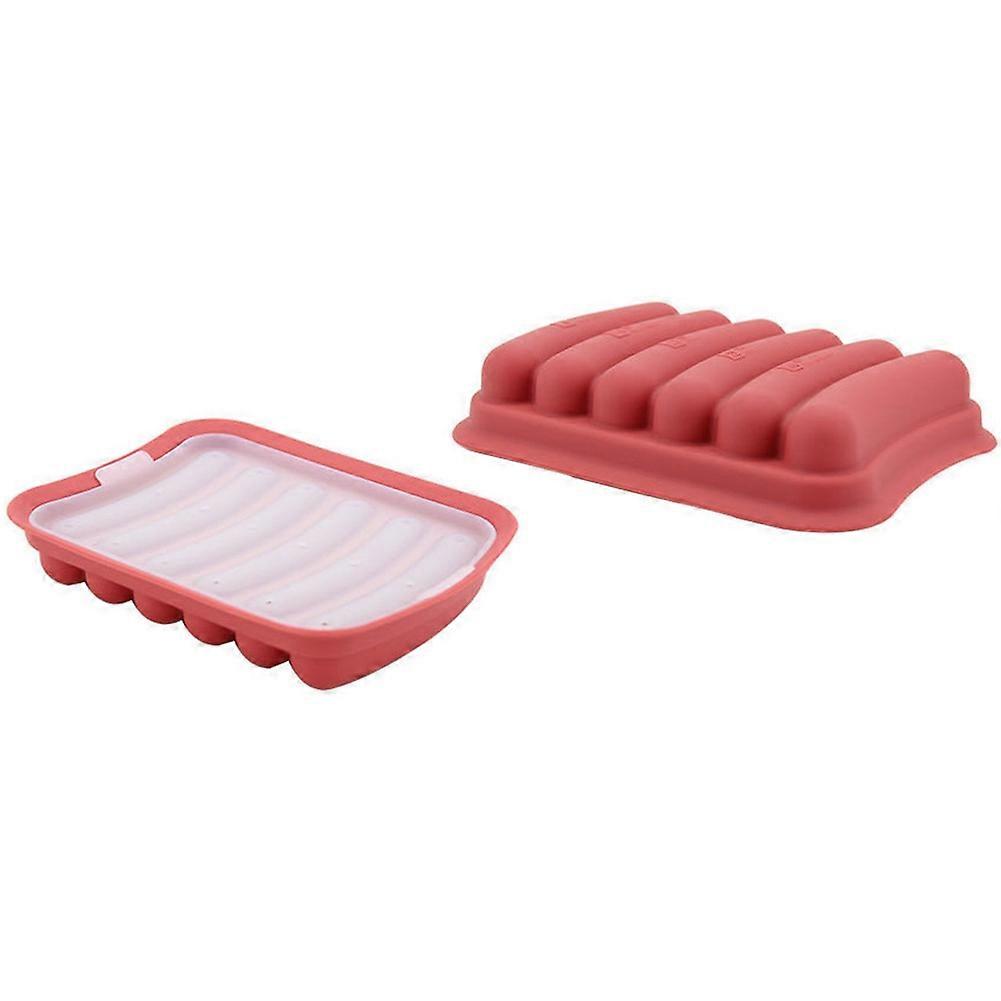 6 Cavity Silicone Hot Dog Mold Non-Stick Baking Tool for Microwave Oven Kitchen Use, BPA-Free, Easy to Clean