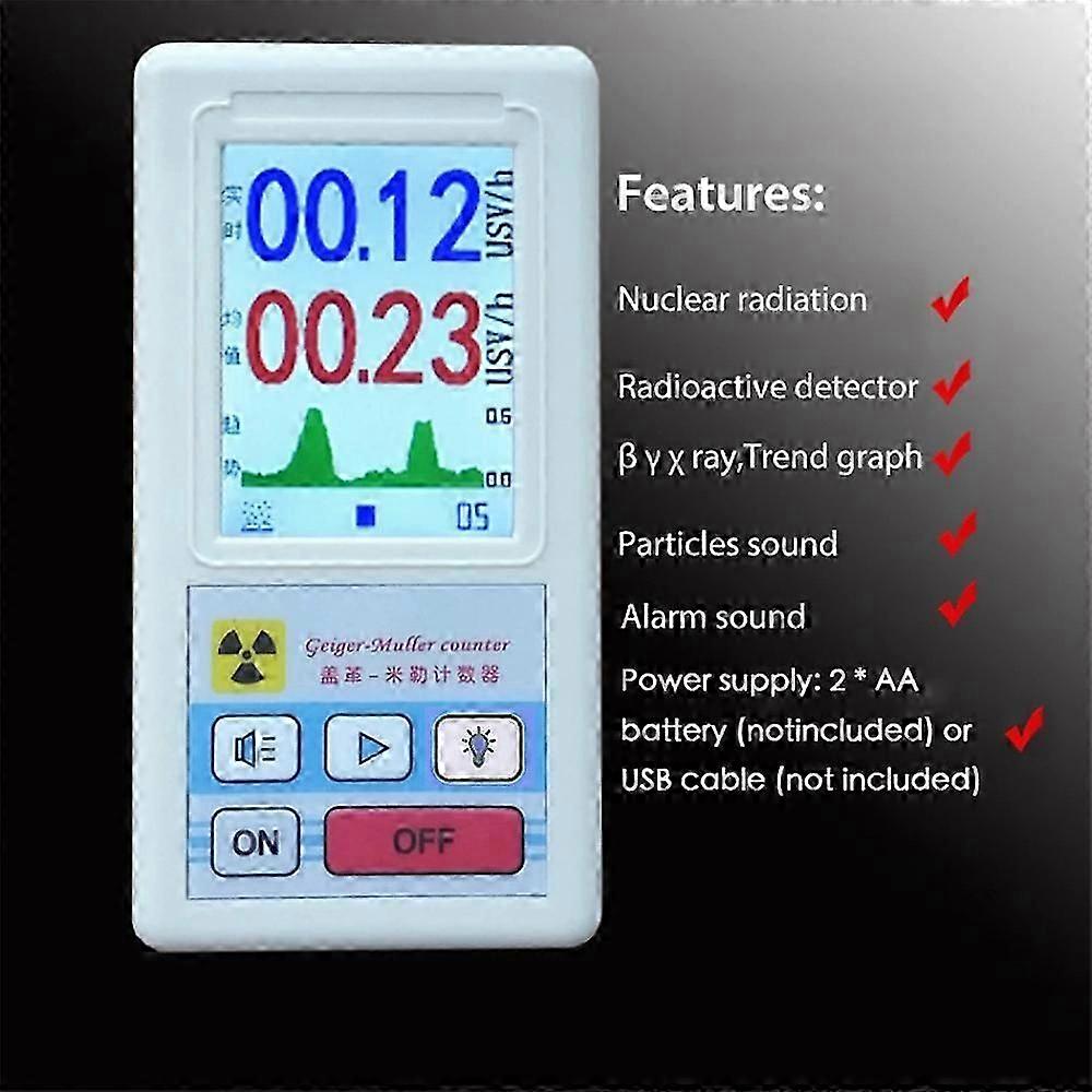 2023 Geiger Counter Nuclear Radiation Detector Personal Dosimeter X-ray Beta Gamma Detector LCD Radioactive Tester Marble Tool