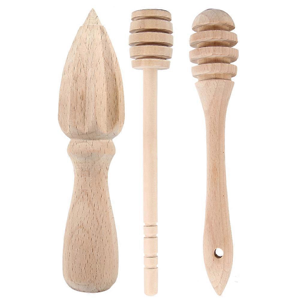 3pcs Honey Stir Bar Mixing Handle Jar Spoon Honey Stick Honey Spoons