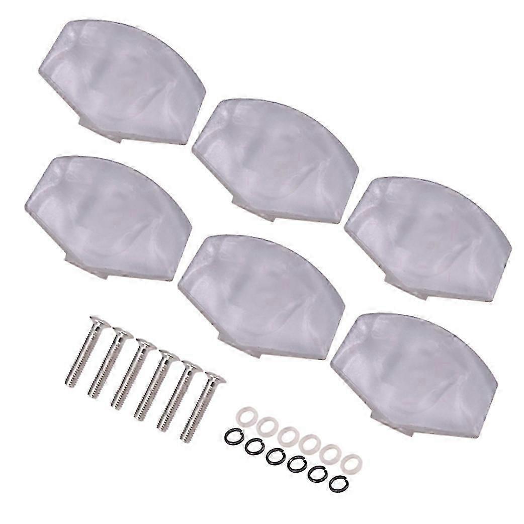 6 Pcs Guitar Tuners Buttons White Pearl Tuning Key Square Buttons Handle Caps js