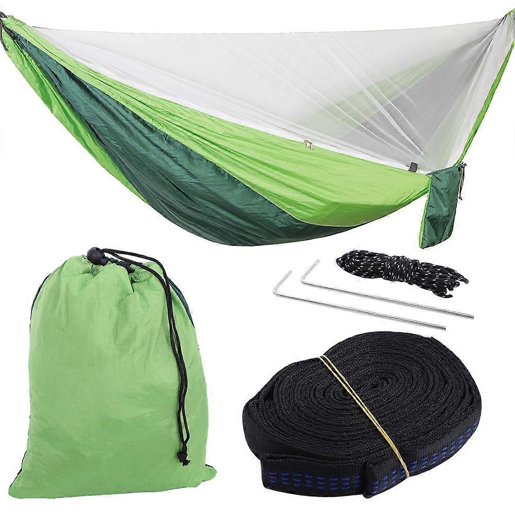 Amaca portatile Anti zanzara Bug Net Dormire Hanging Swing Bed (DoubleGreen + White net)