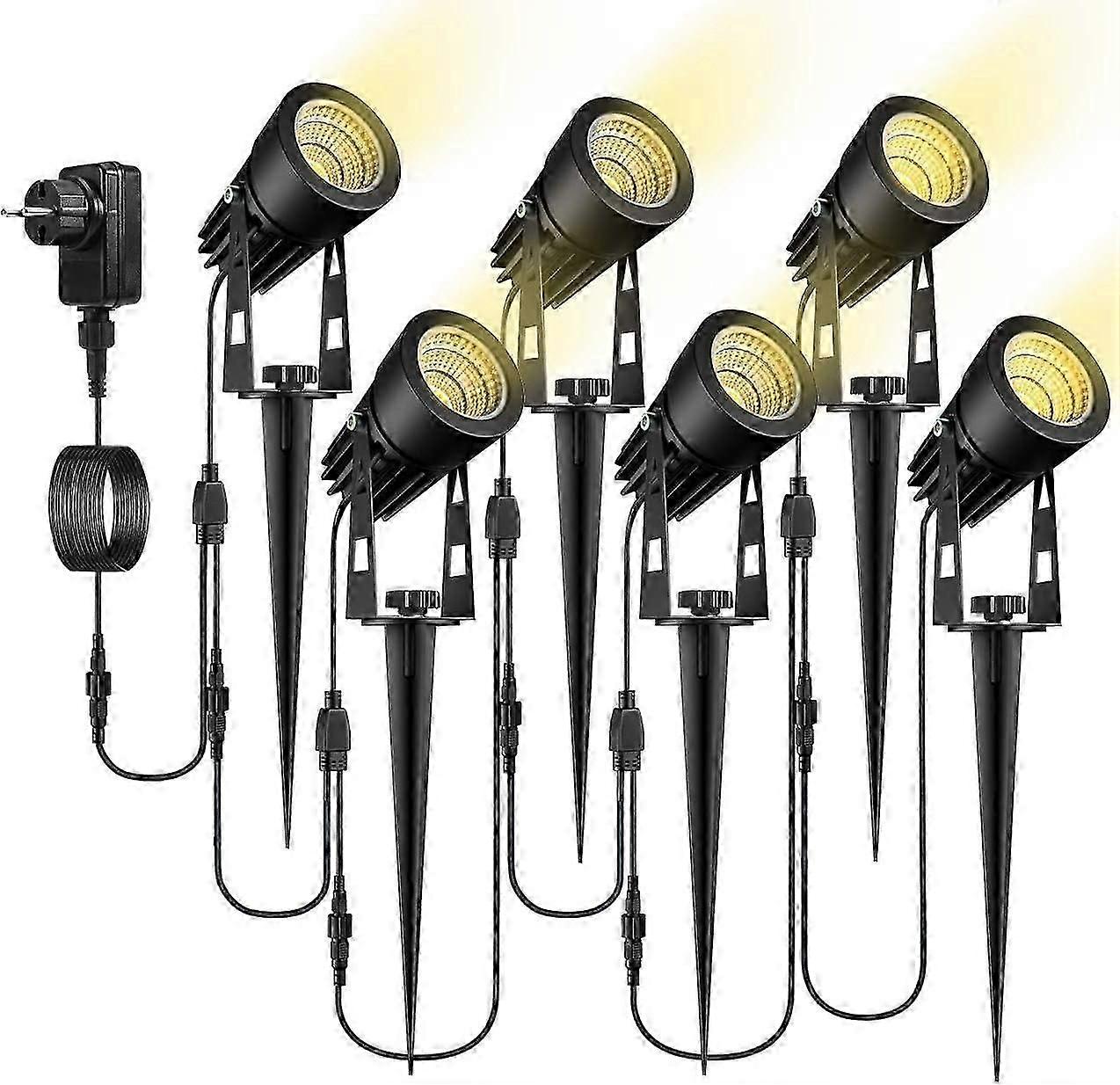 إضاءة البركة مجموعة إضاءة الحديقة المكونة من 6 أضواء حديقة مع ارتفاع أرضي IP65 مقاوم للماء LED حديقة sp