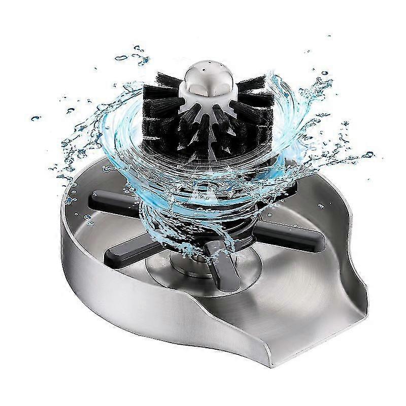 Automatic Glass & Cup Rinser for Kitchen Sink, Sink Cleaner Attachment with Brush