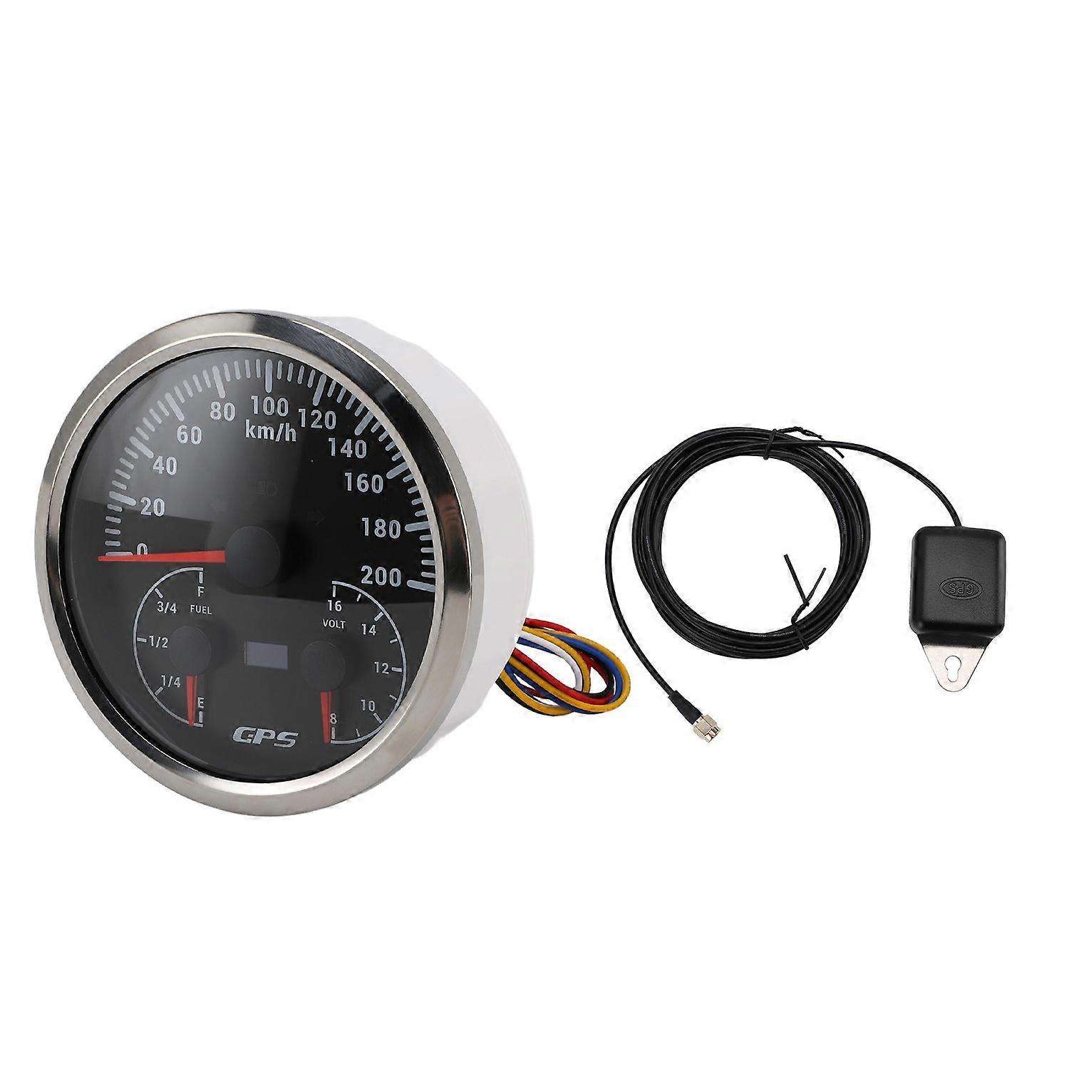 110mm 4-3/8in 3 in 1 GPS Speedometer Odometer with Voltmeter Fuel Level Gauge Turn Signal 200KM/H fo