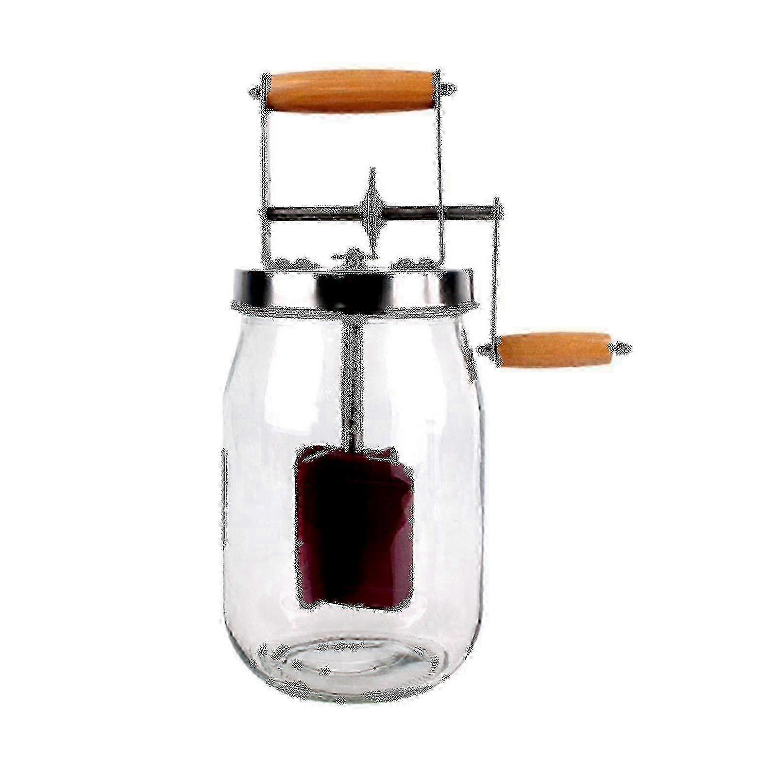 Clear Glass Silicone Butter Maker with 1000ml Capacity - Home Churner