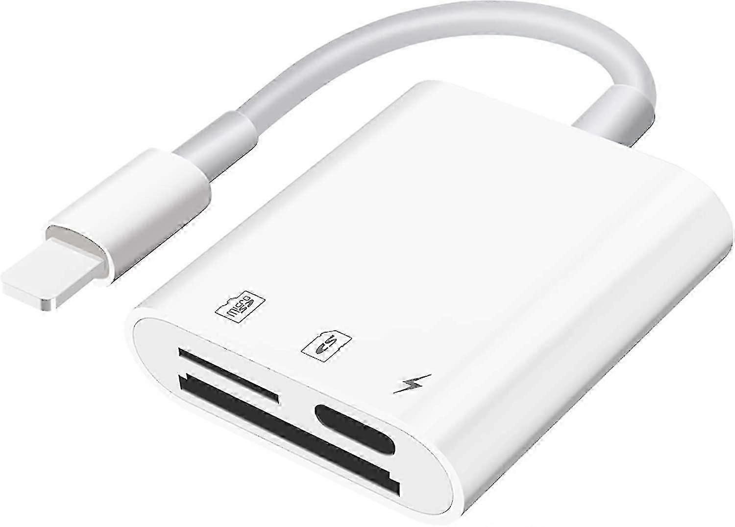 SD/Micro SD Card Reader for Phone/Pad Plug and Play, SD Memory Card Adapter with Simultaneous Readin