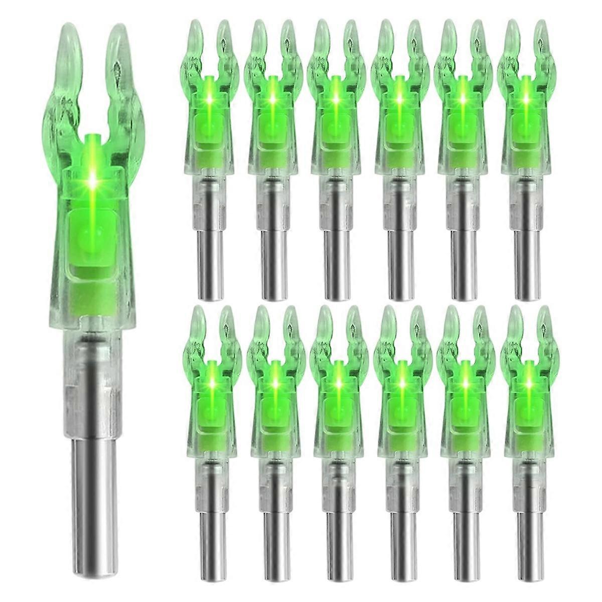 12PCS Lighted Nocks for Arrows with .204 Inside Diameter Green