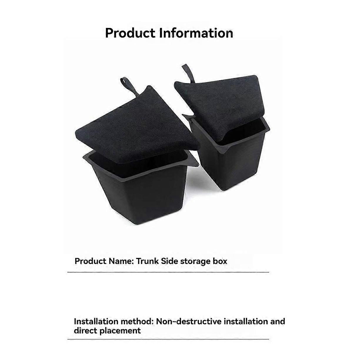 Trunk Side Storage Box Left Right Bins Organizer Tray Stowing Tidying Packet Car Accessories for Tes