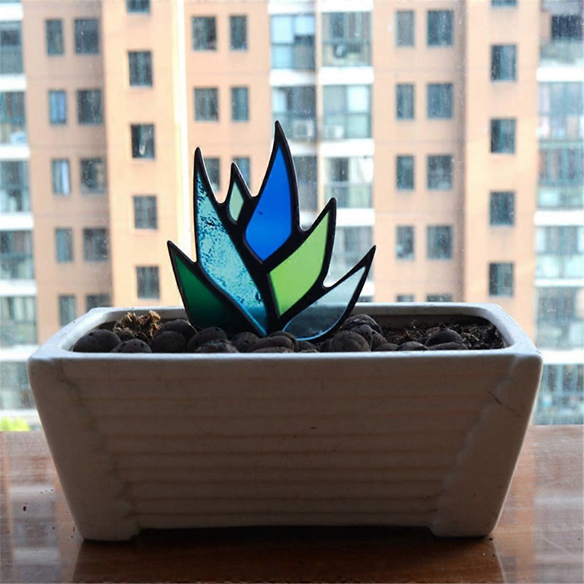 Sun Catcher Insert Simulation Plant Sun Catcher Home Decoration Blue