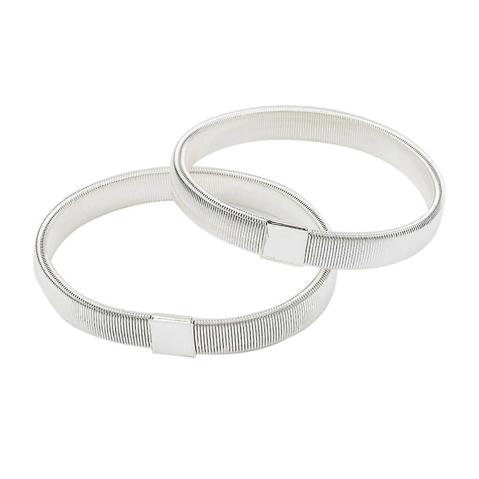 Unisex Fascia Elastica Camicia Sleeve Holder Donna Uomo Elasticità Polsini Fasce per Feste Sport Abbigliamento Accessori Argento