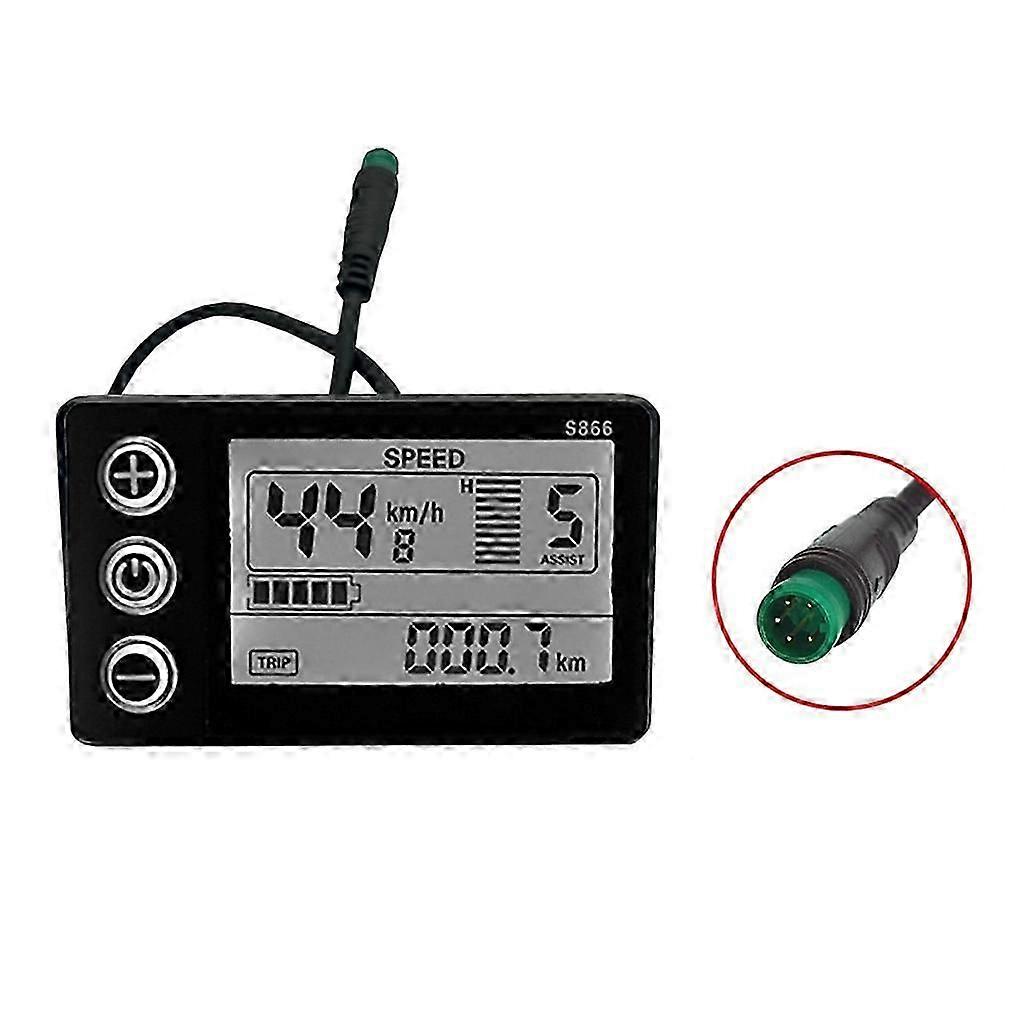 Electric Bicycle S866 LCD Display 24V36V48V Control Panel Waterproof Plug