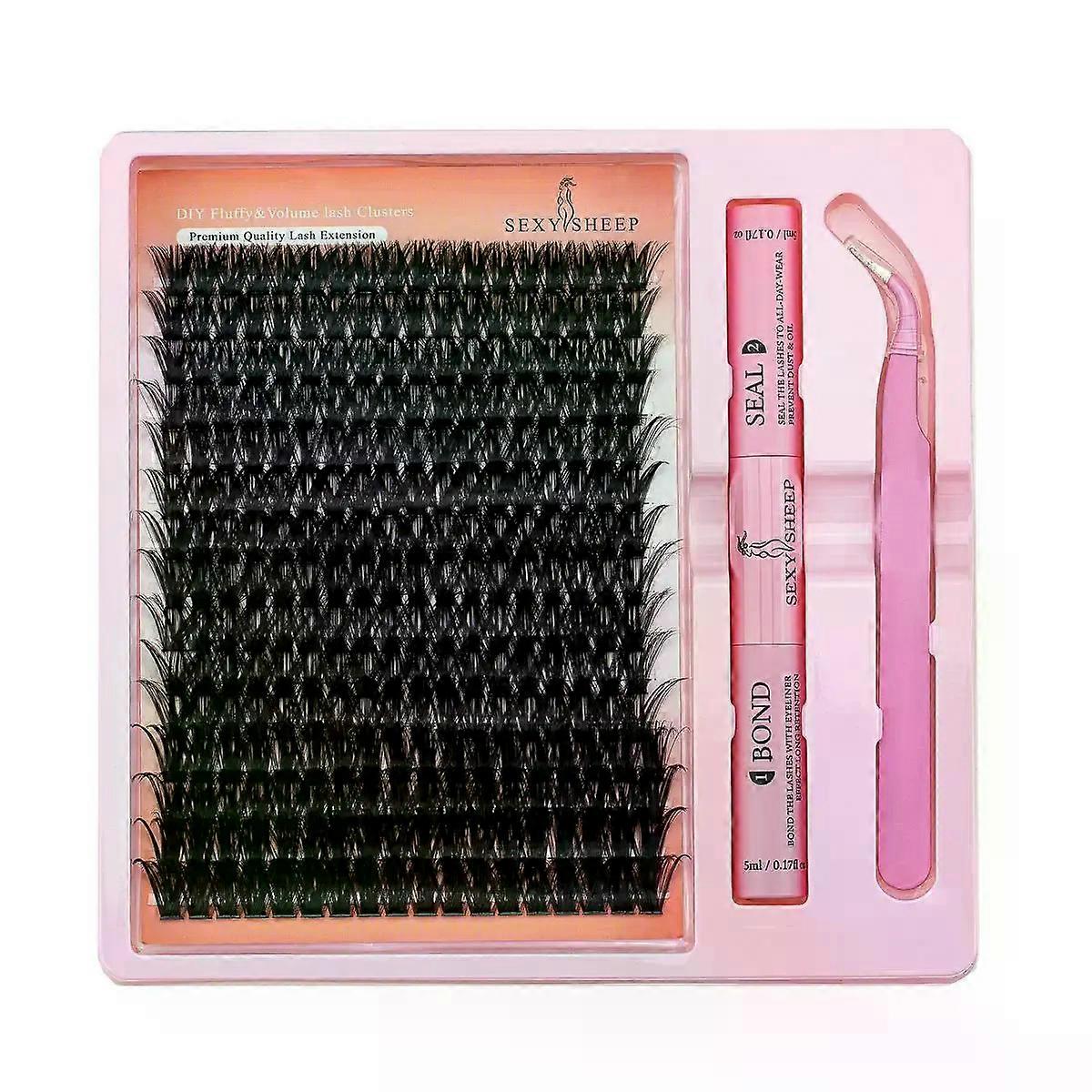 DIY súprava na predlžovanie mihalníc Individuálny zhluk mihalníc 8-16 mm Mix Lash Clusters Bond and Seal a Lash Applicator make-up nástroj