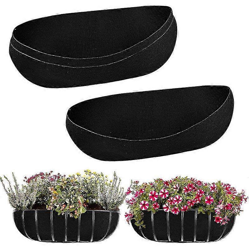 3PCS Felt Trough Planter Liners Fabric Window Box Liners Replacement Black Non-Woven Hanging Plant Liner