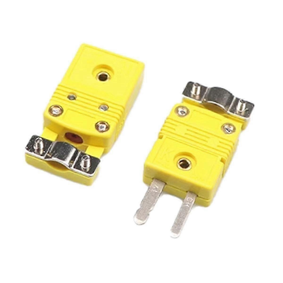K-Type Thermocouple Small Yellow Plug with Bracket K-Type Thermocouple Connector Thermocouple Socket with Clip