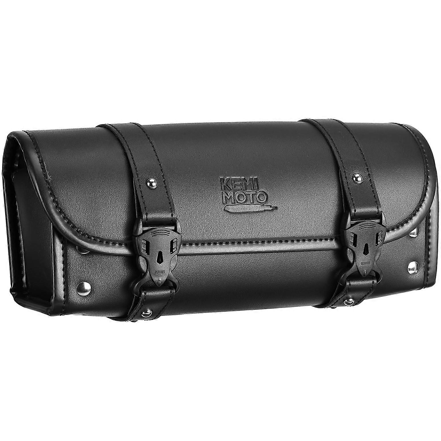 Universal PU Leather Motorcycle Fork Tool Bag Front Fork Handlebar Storage Pouch Dyna Softail Sportster Scooter