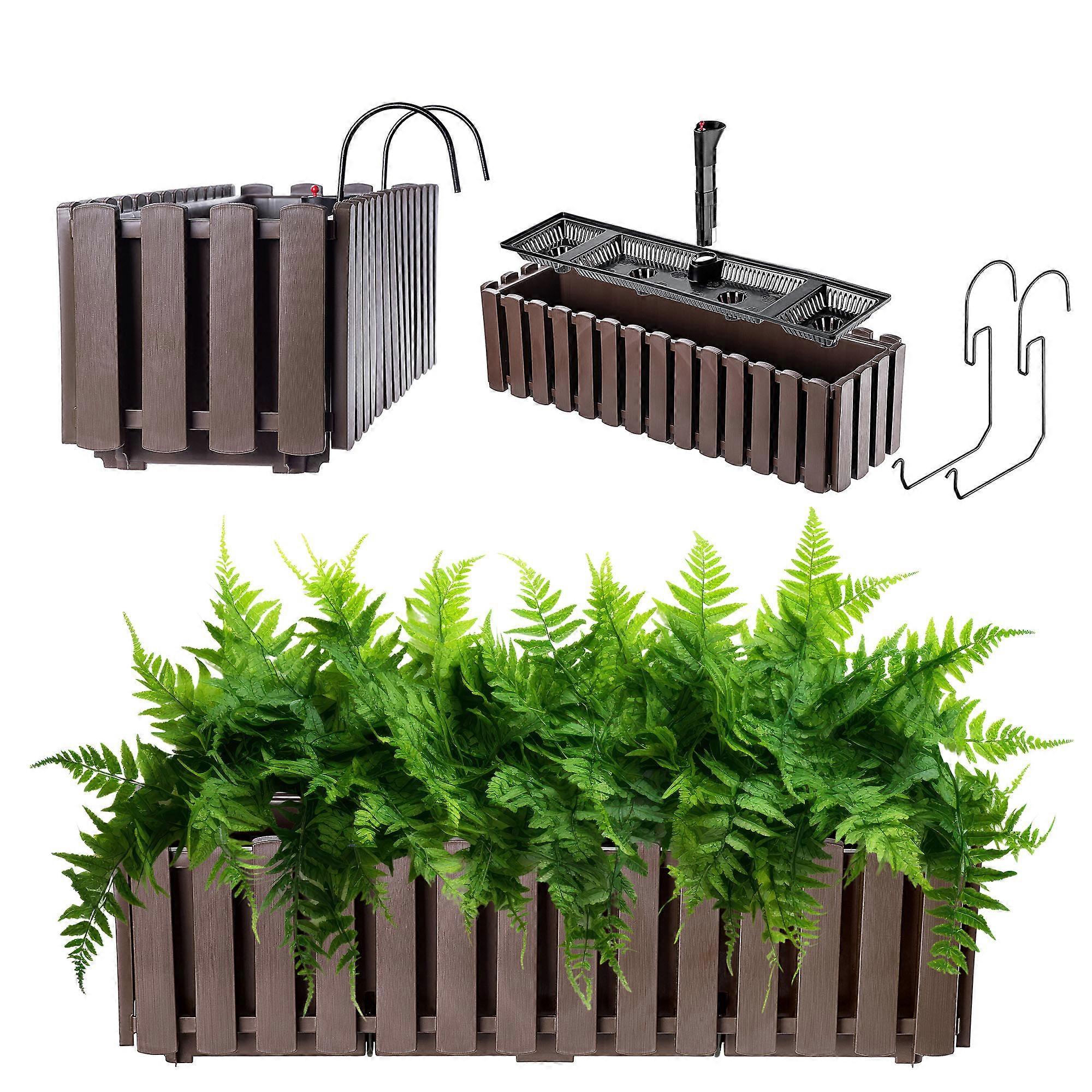 Maceta Balcón 58cm KADAX Glyfada con Mango, Marrón