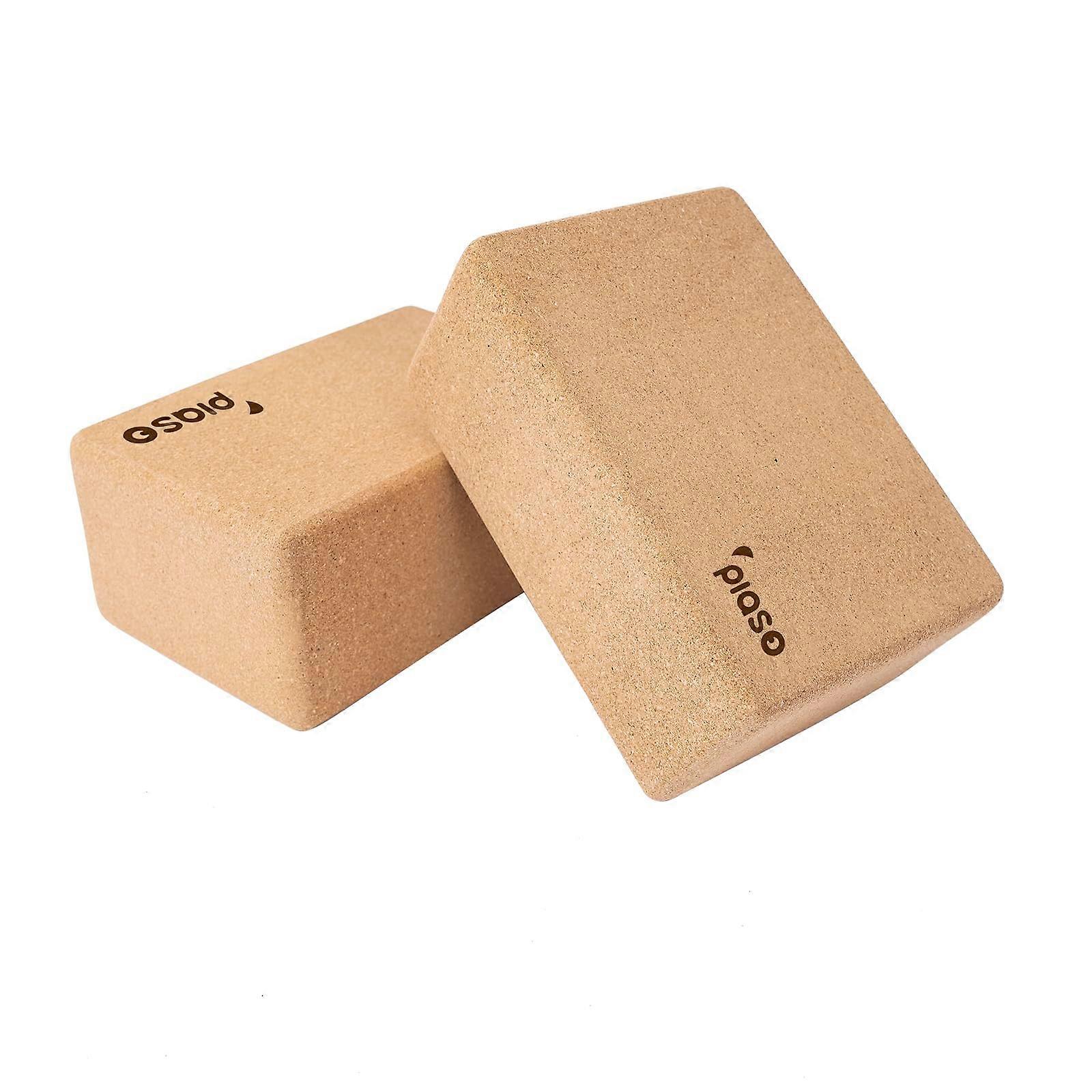 Cork Yoga Block Set of 2 for Pilates and Meditation - High-Density Durable Blocks for Kaymaz Practice