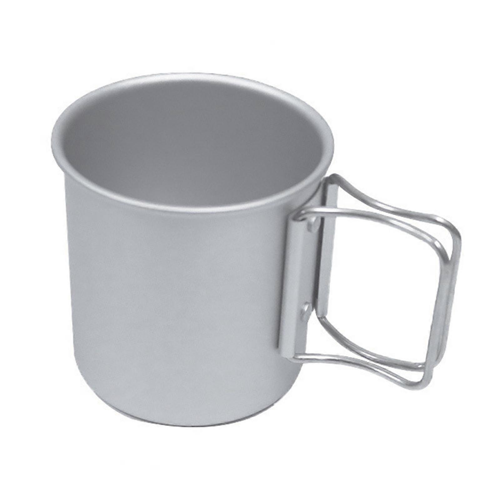 Folding Small Coffees Cup Outdoor Aluminum Alloys Cup Camping Picnics Cup for Daily Use silver