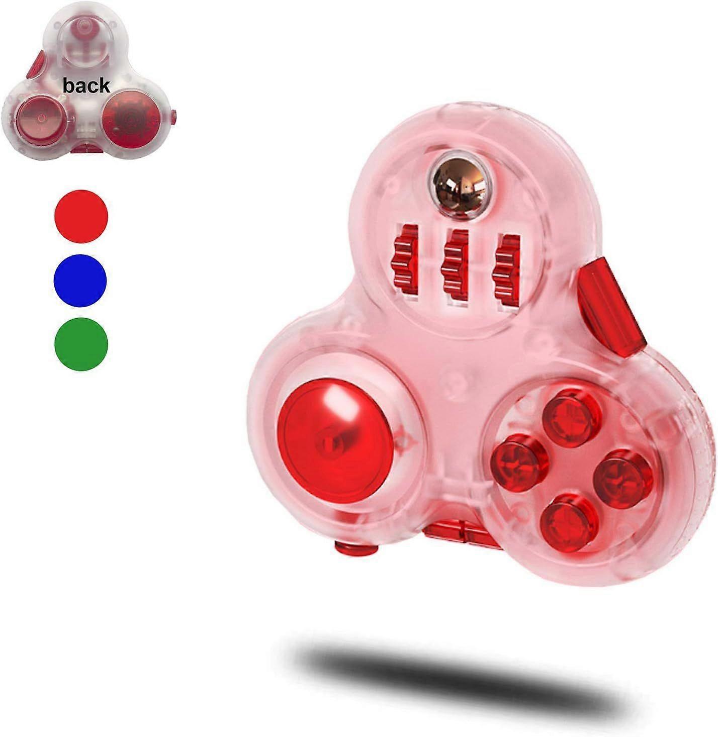 11 Function Fidget Spinner - Stress Relief for ADHD/Autism - All Ages Red