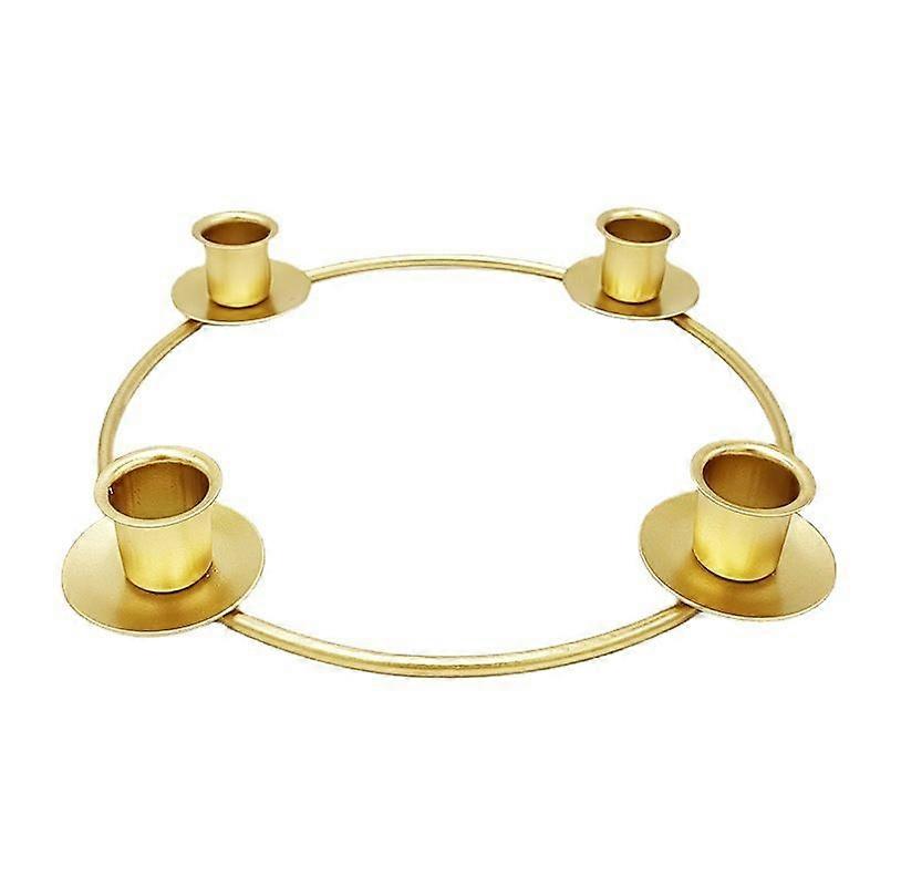 Julljusstake guld- lykta järnprydnad ljusstake