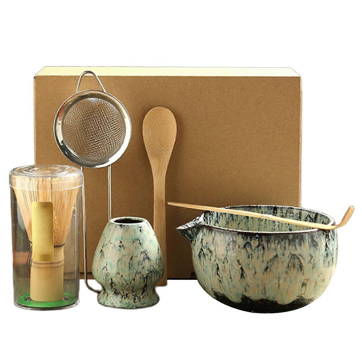 6Pieces Japanese Matcha Tea Set for Tea Lovers Cyan