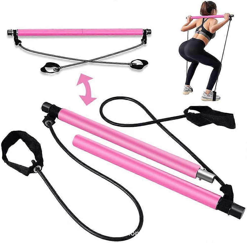 Pilates Bar, Workout Equipment for Home, Pilates Exercise Stick, Kit with Resistance Band