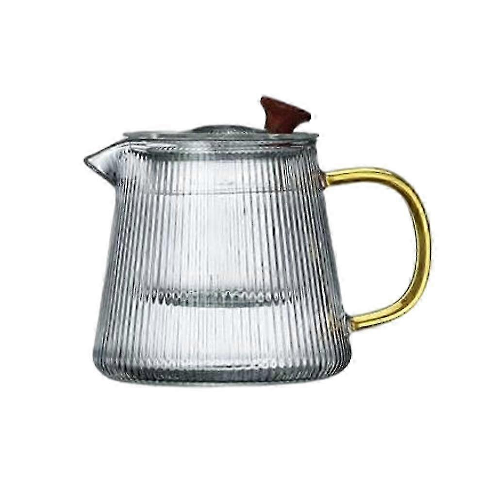 Borosilicate Glass Stovetop Tea Pot with Removable Strainer and Infuser for Gas & Electric Cookers