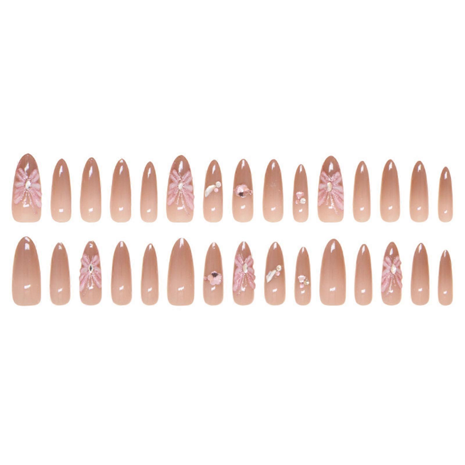 Extensión de uñas largas de resina Pink Gradients con uñas de borde natural y liso