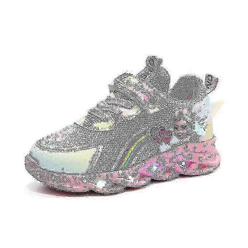 الفتيات بقيادة أحذية رياضية عارضة إلسا الأميرة طباعة أحذية في الهواء الطلق أطفال تضيء أحذية عدم الانزلاق لفصلي الربيع والشتاء