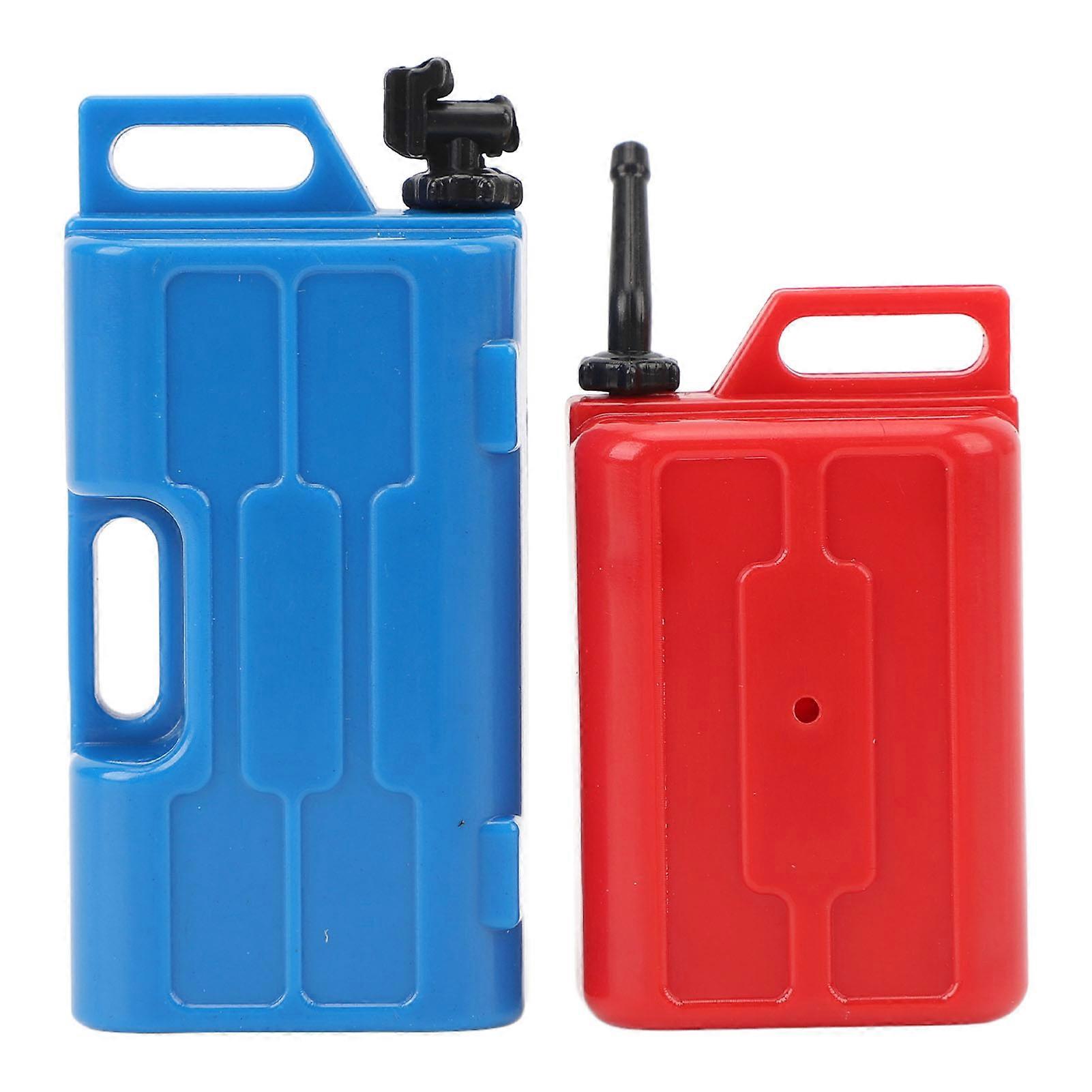 1/10 Scale Simulation Gas Fuel Tank Can Set Plastic Mini Fuel Tank and Mini Gas Can for SCX10 1/10 RC Crawlers Red and Blue