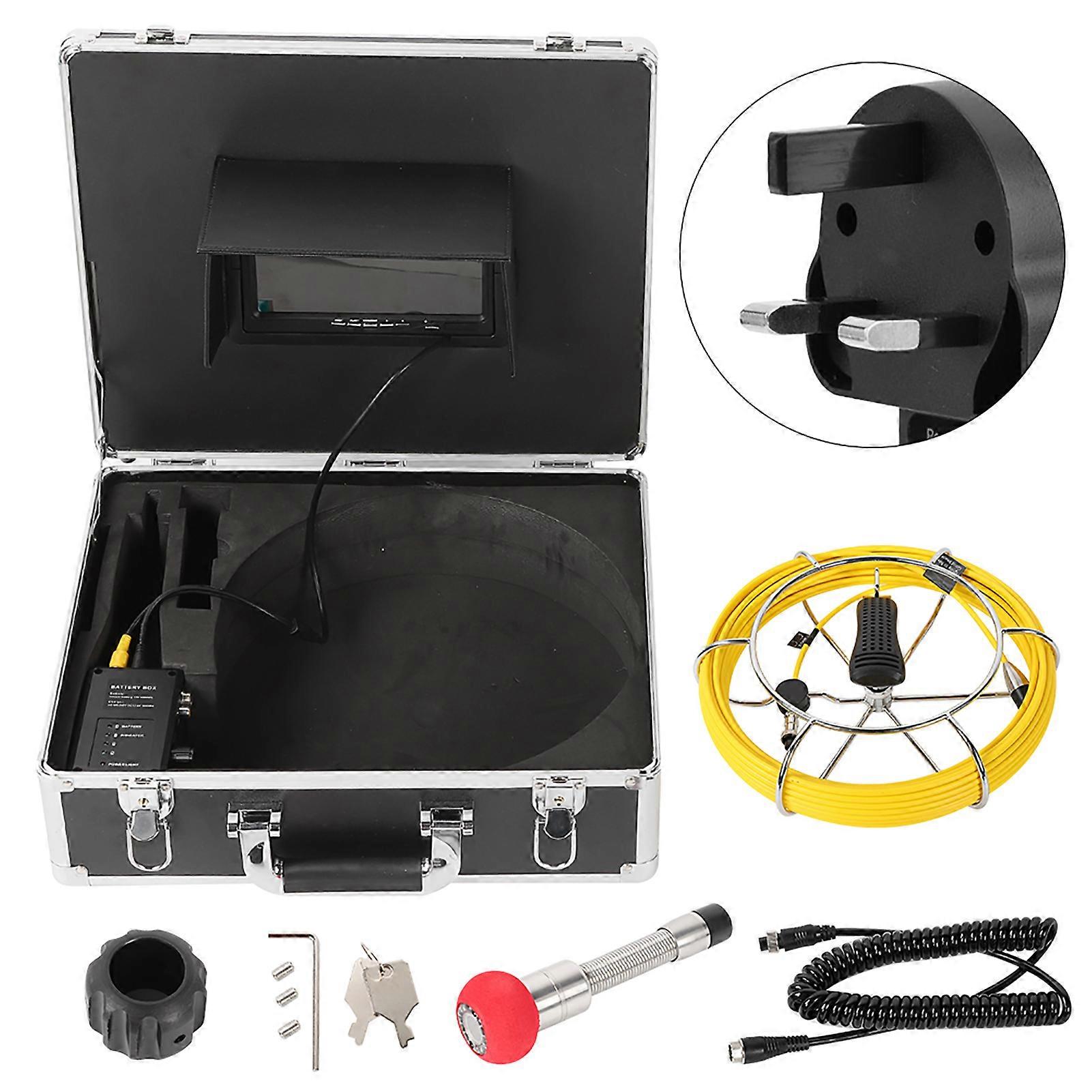 Waterproof Pipe Inspection Camera - 7" LCD, IP68, LED Lights, Portable Endoscope Kit