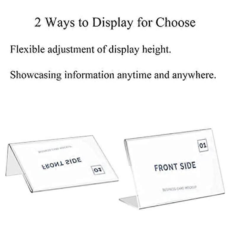 30 PCS Mini Clear Acrylic Sign Display Holder,Horizontal Slanted