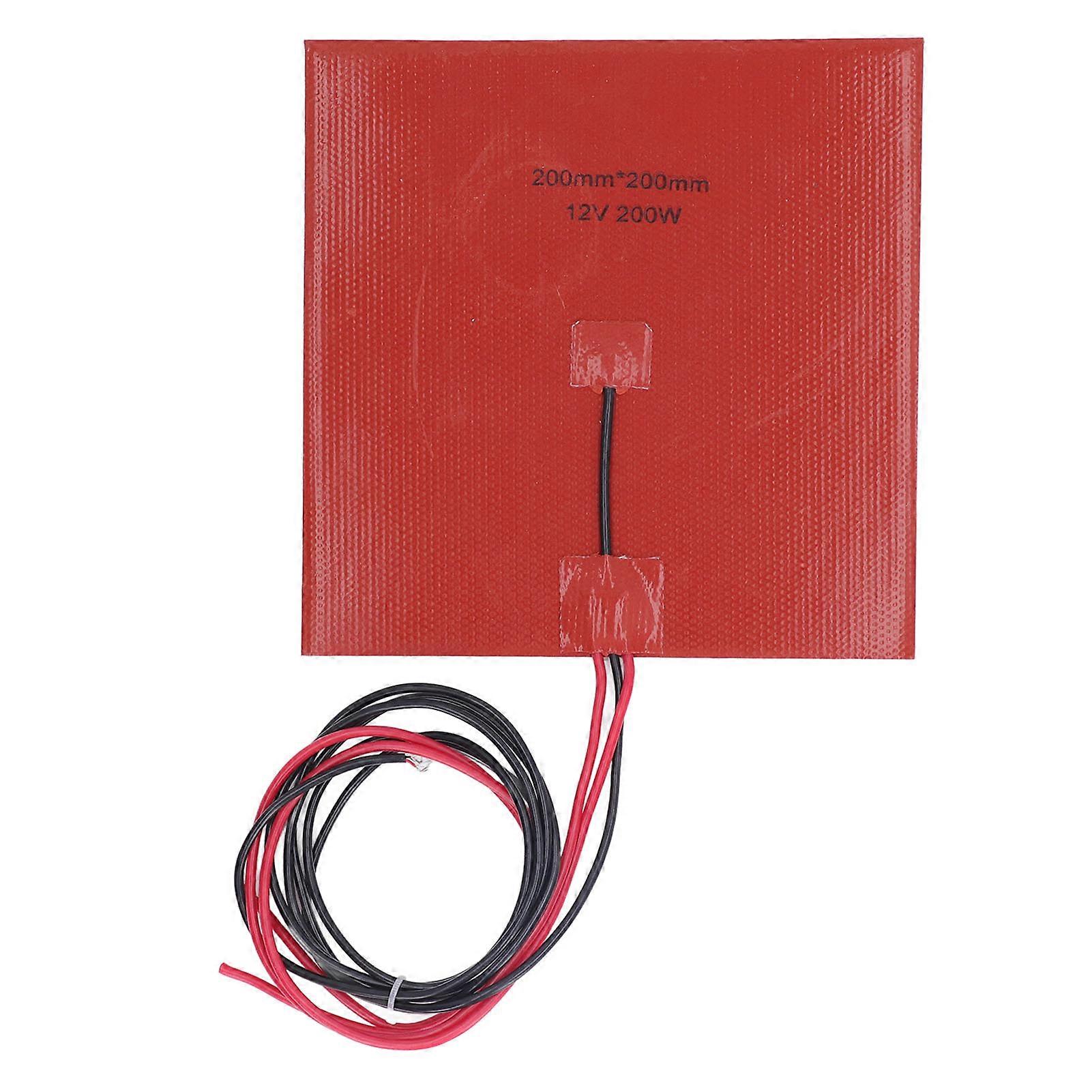 Silicone Heater Pad Heating Mat 180℃ 200x200mm 200W Accessory for 3D Printer Hotbed