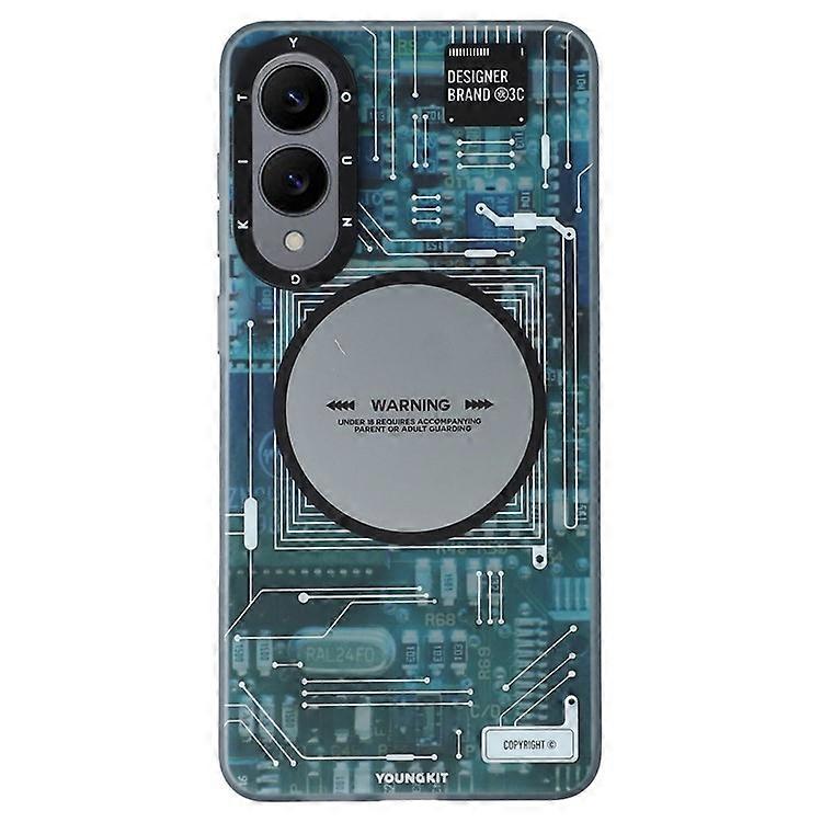 YOUNGKIT compatibile per Samsung Galaxy S25 Edge custodia magnetica IMD circuito stampato PC TPU copertura del telefono finitura opaca
