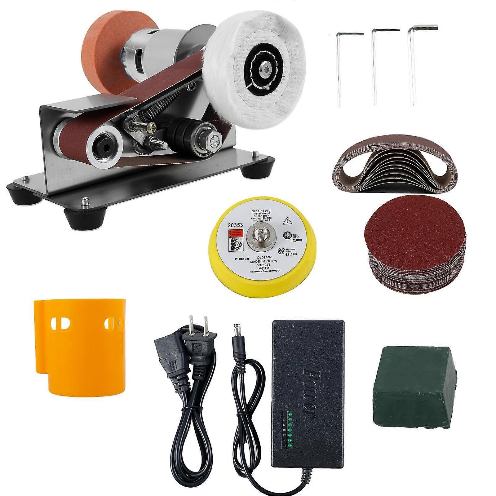 Mini Belt Sander Multifunctional Electric Belt Grinder 7 Adjustable Speed Low Noise