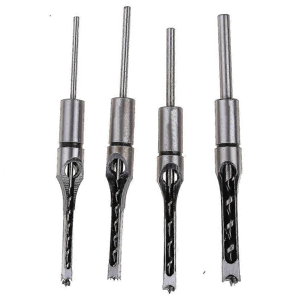 4pcs Woodworking Square Hole Drill Bits,mortise Chisel Hole Saw Drill Bit Set