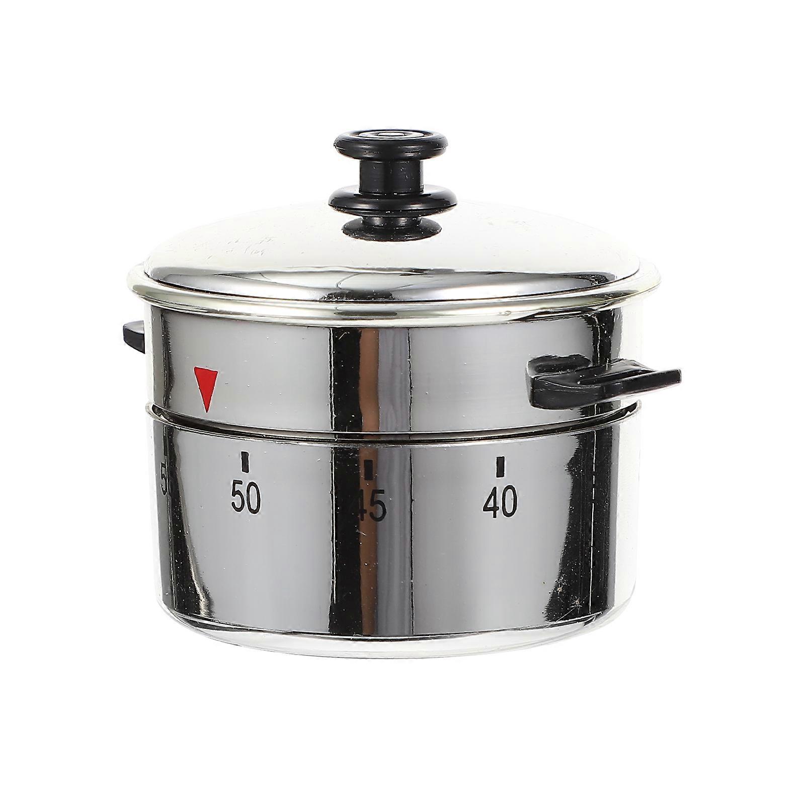 Mechanical Kitchen Timer with Loud Ring Alert, Easy to Use Countdown Timer for Cooking and Baking, Silver Finish, Ideal for Home and Restaurant Use