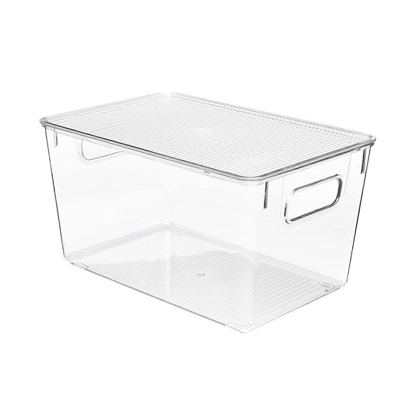 Refrigerator Storage Organizer Bins Plastic Stackable Storage Box with Lids Cabinet Containers for Freezer Organizer